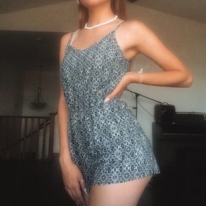 black and white romper